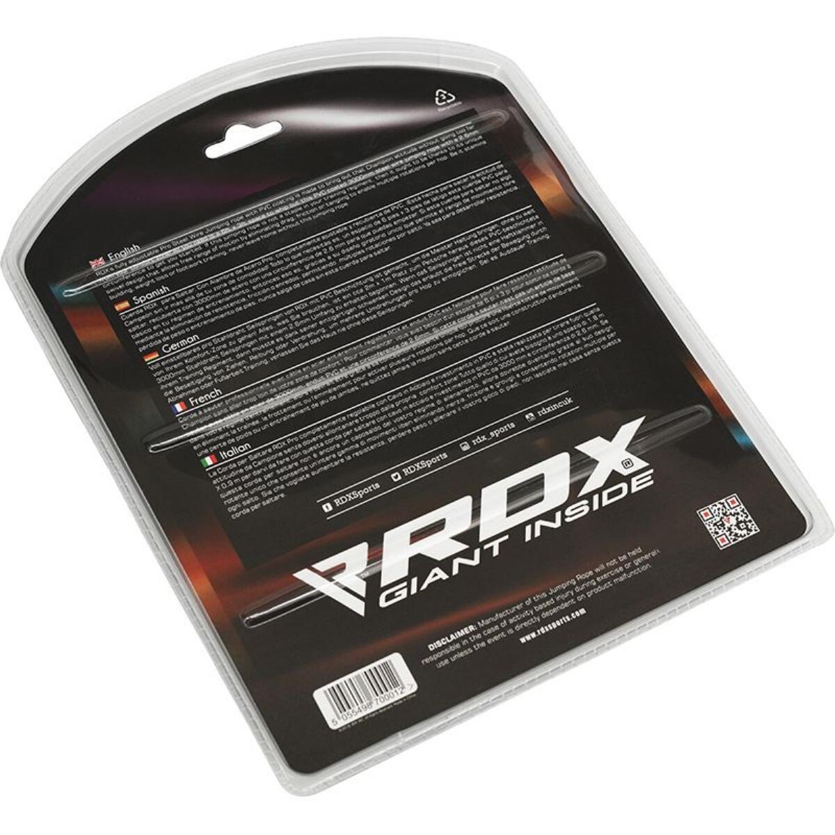 Corde à sauter RDX réglable acier 2,4 mm PVC 3m poignées 16 cm 4/7