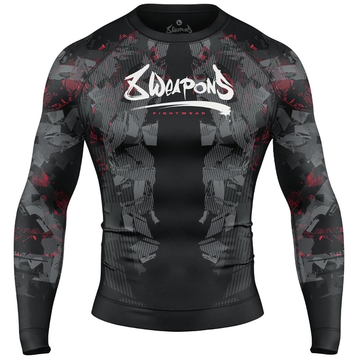 8 WEAPONS Rashguard, L/S, Hit 2.0, black-red, M 1/2