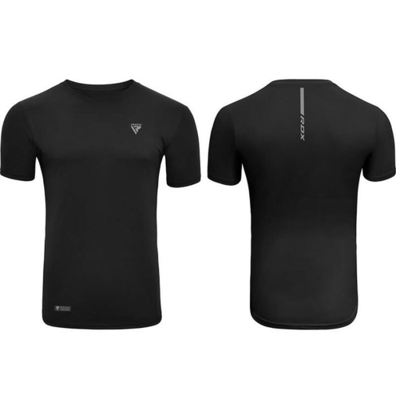 Tricou antrenament RDX T2, negru, S, 100% poliester.