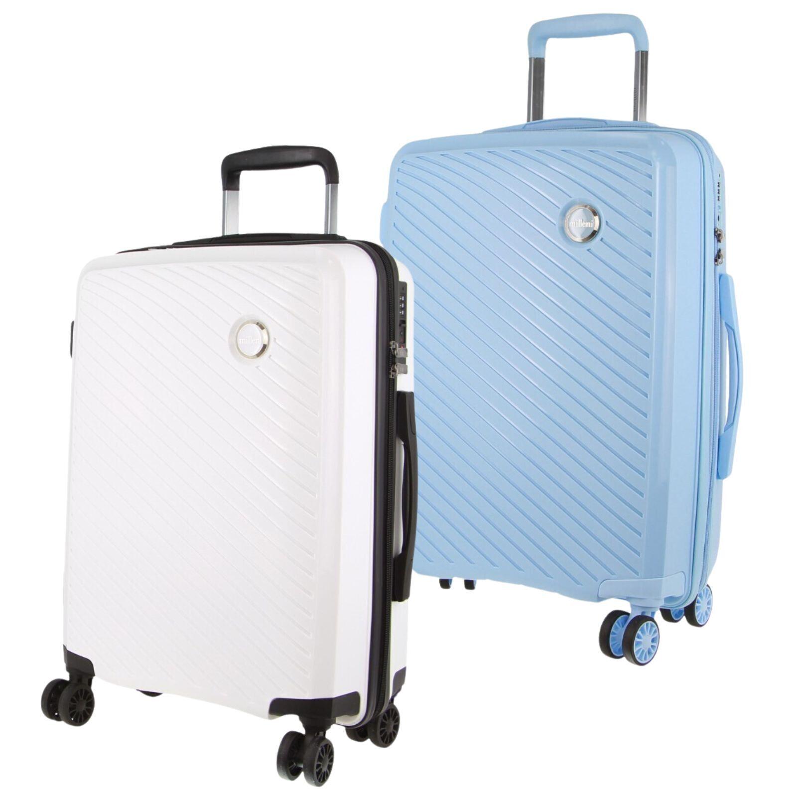 2x Pierre Cardin Inspired Milleni Cabin Luggage Bag 54cm - Blue & White