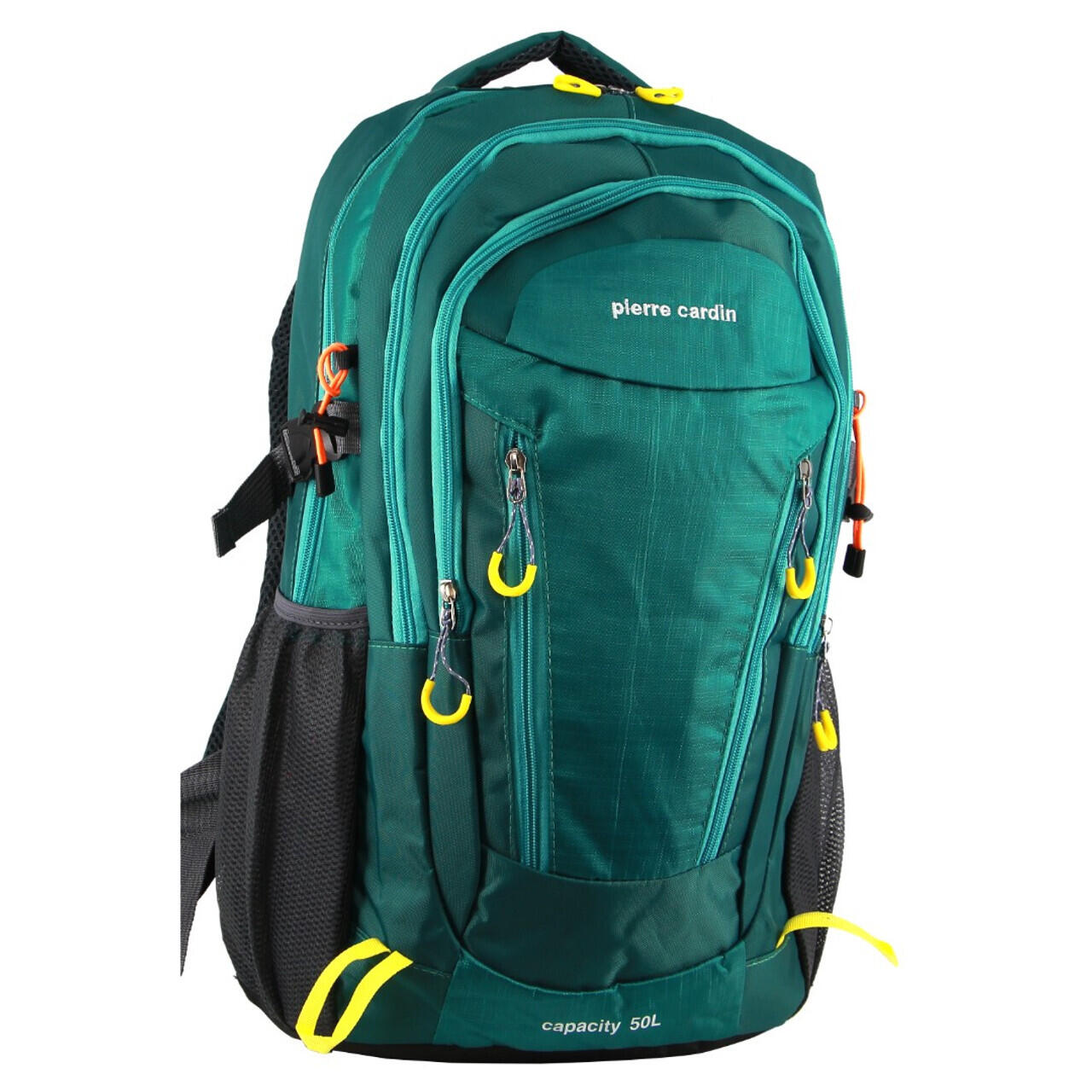 Pierre Cardin Mens RFID Pocket Nylon Travel Sport Large Backpack Bag - Green