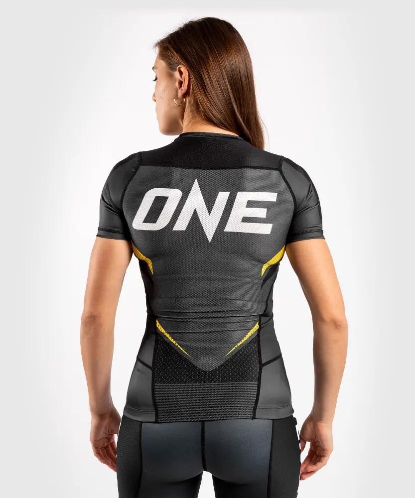Rashguard ONE FC Impact donna compressione nero, mesh, aderente 8/8