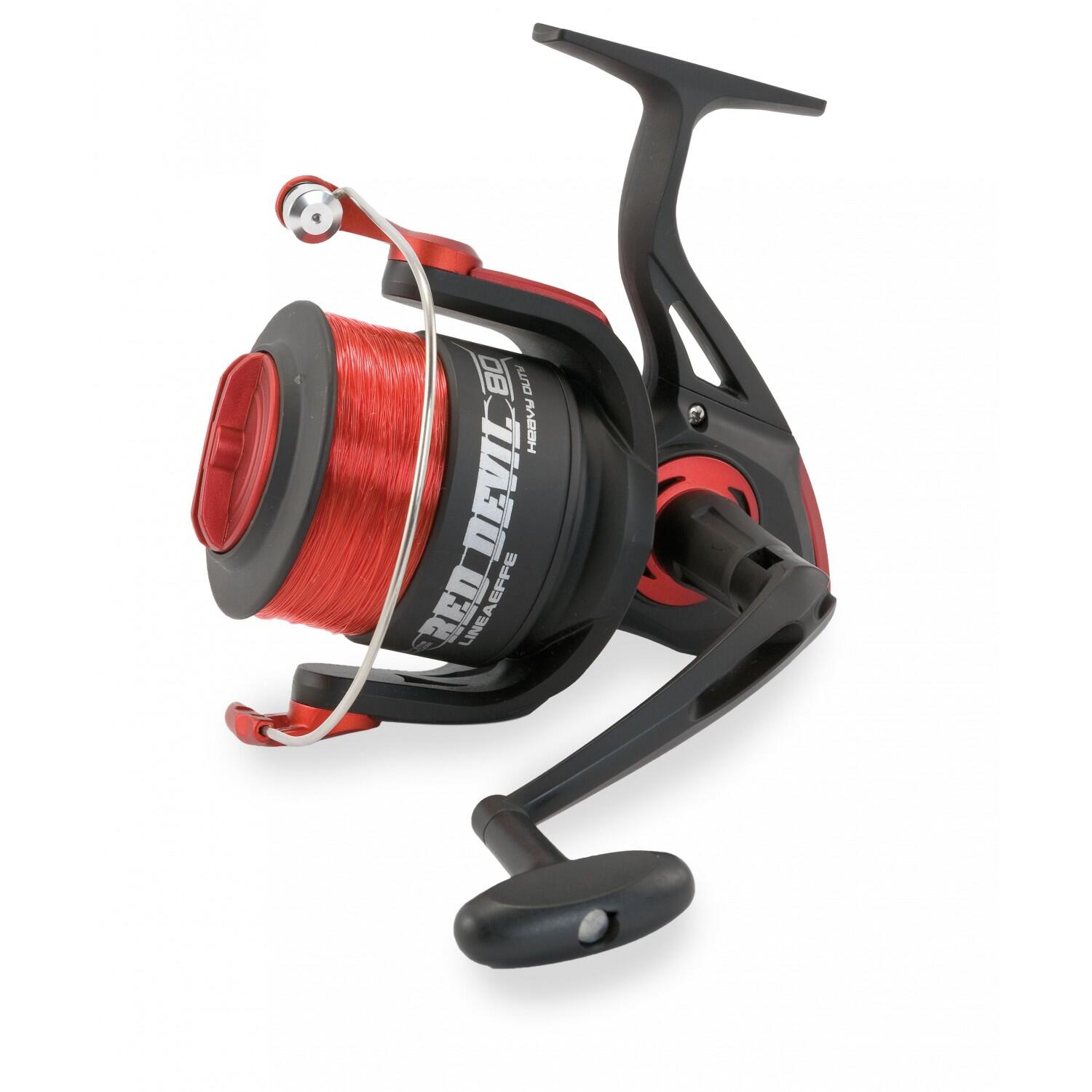 CONJUNTO DE SURFCASTING CANA RED DEVIL 4.20M E CARRETO RED DEVIL 80 3/3