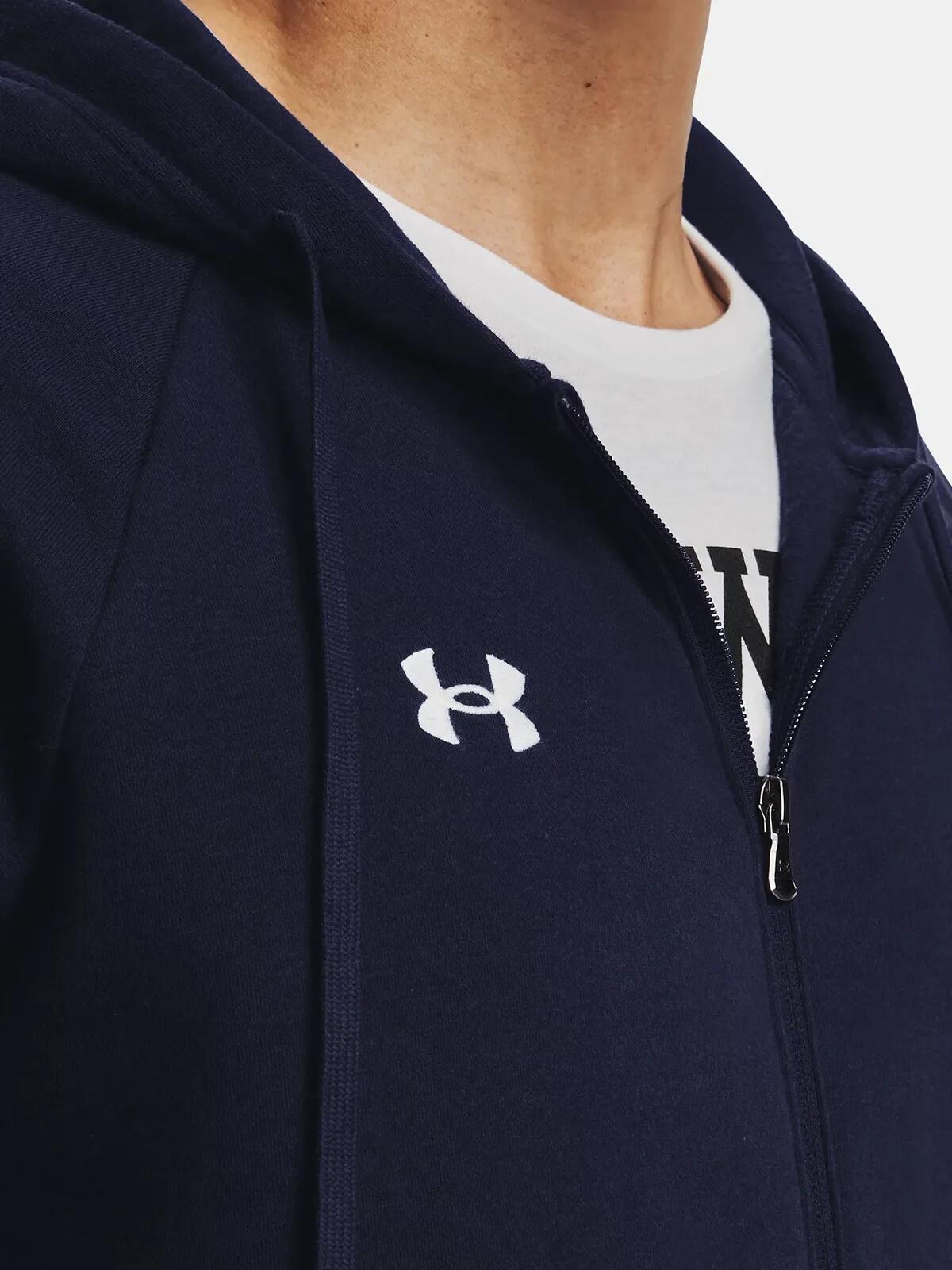 Giacca Con Cappuccio Ua Rival Fleece Blu Marino Notte Uomo 6/7