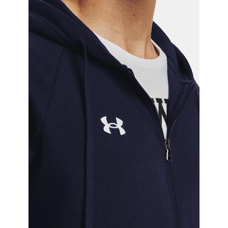 Heren Hoodie Ua Rival Fleece Nachtmarineblauw