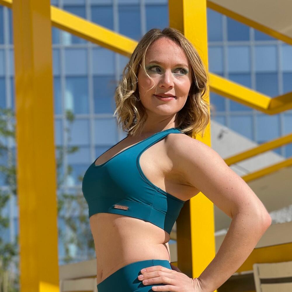Brassière de sport femme Vert canard 2/7