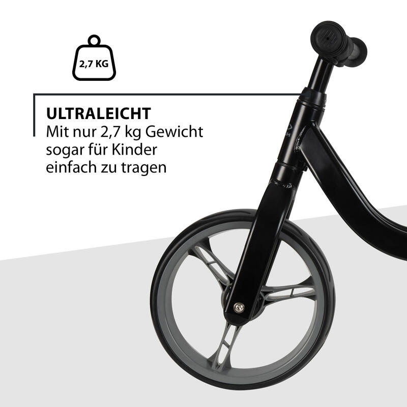 HUDORA Bicicleta de equilibrio Ultralight Aluminio negro