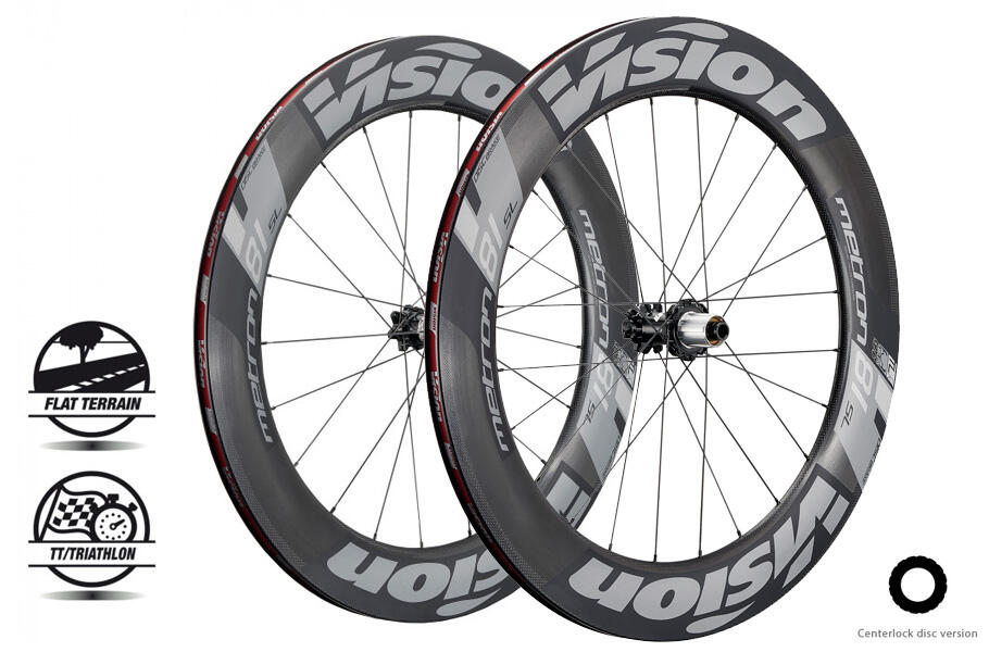 VISION Ruote a disco con pneumatici Vision Metron 81 sl center locks tl sh11
