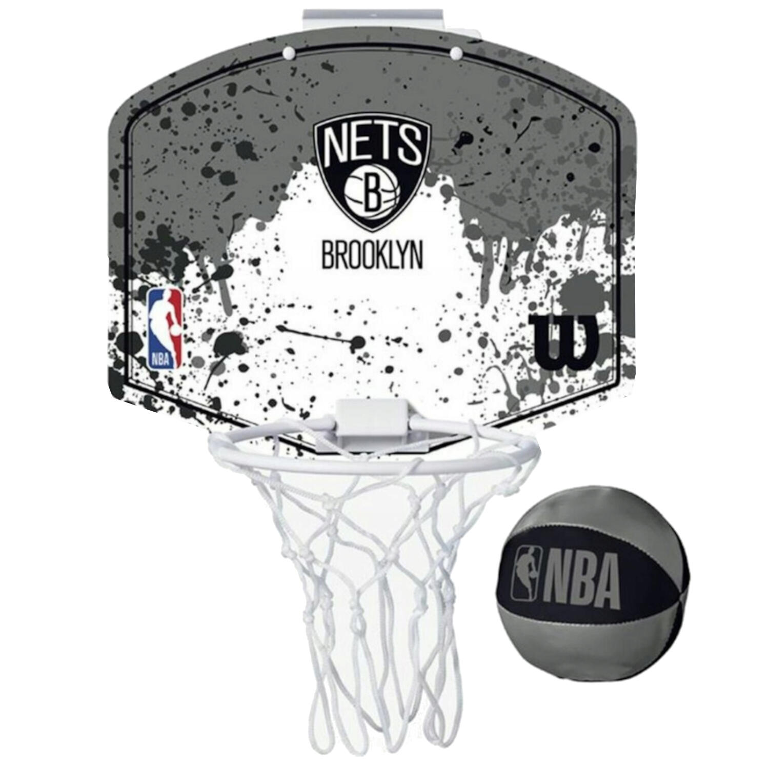 Wilson - Panier De Basket Mini Nba Team Brooklyn Nets - Panier De Basket - Blanc|gris - Taille Unique - Decathlon