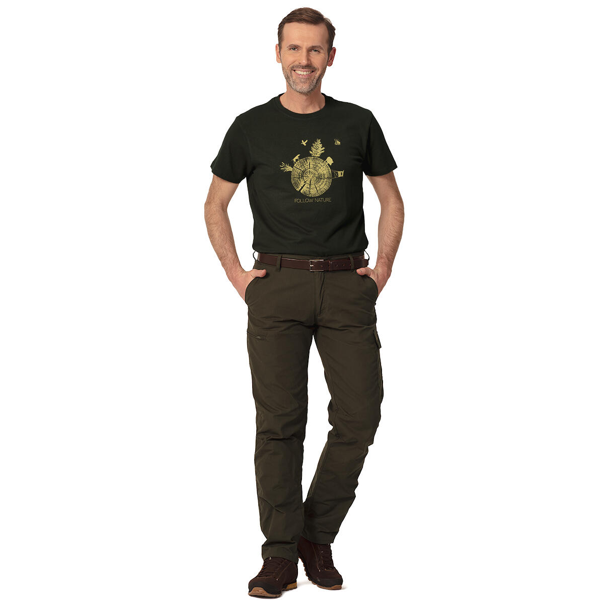 T-shirt de chasse homme Tagart FNT Wood Dark Green avec imprimé 3/4