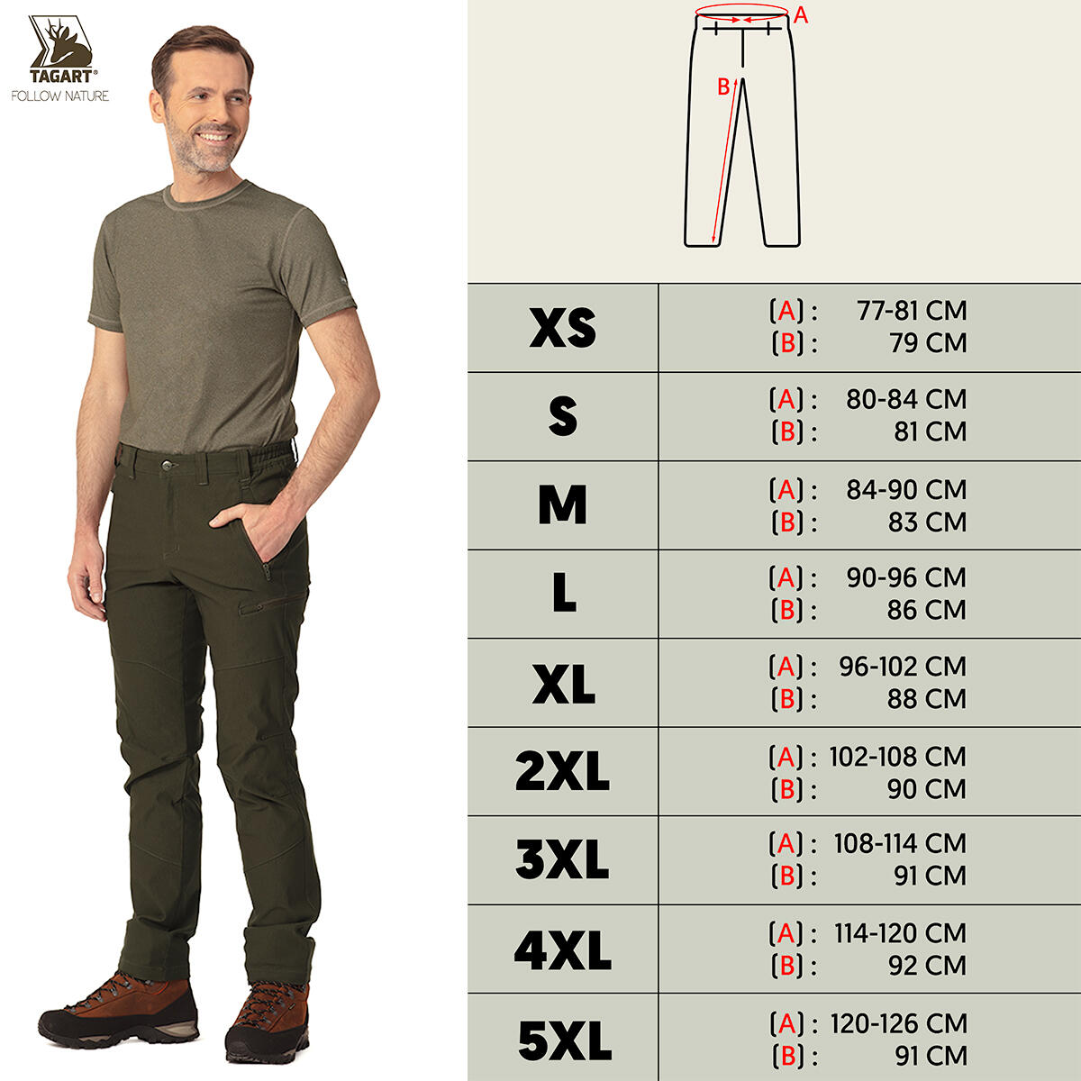 Pantalon de chasse pour hommes Tagart Cramp vert en tissu élastique 2/5