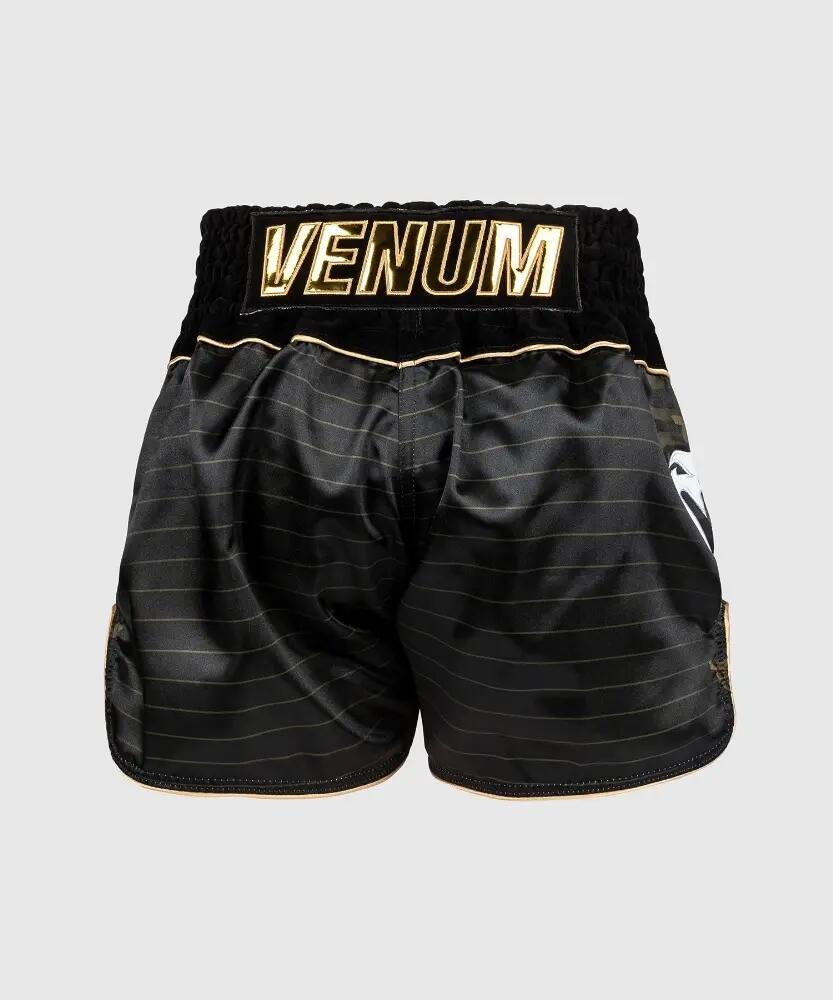 Pantalones cortos de Muay Thai Venum Attack negros y dorados, talla L 3/5
