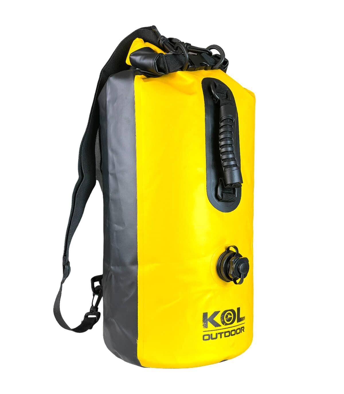 KOL OUTDOOR Saco impermeável e bóia snorkel 30L com válvula de enchimento