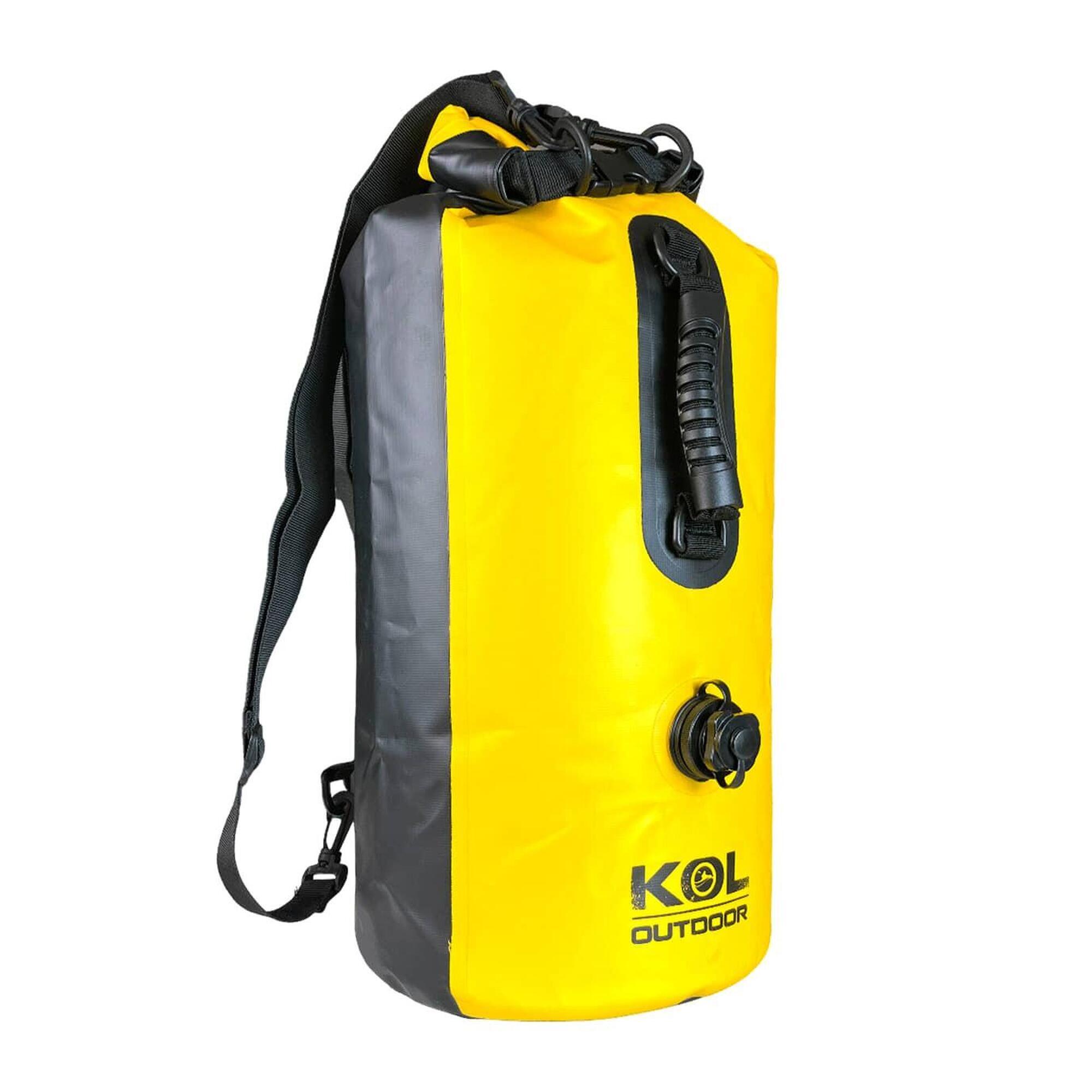 Saco impermeável e bóia snorkel 30L com válvula de enchimento