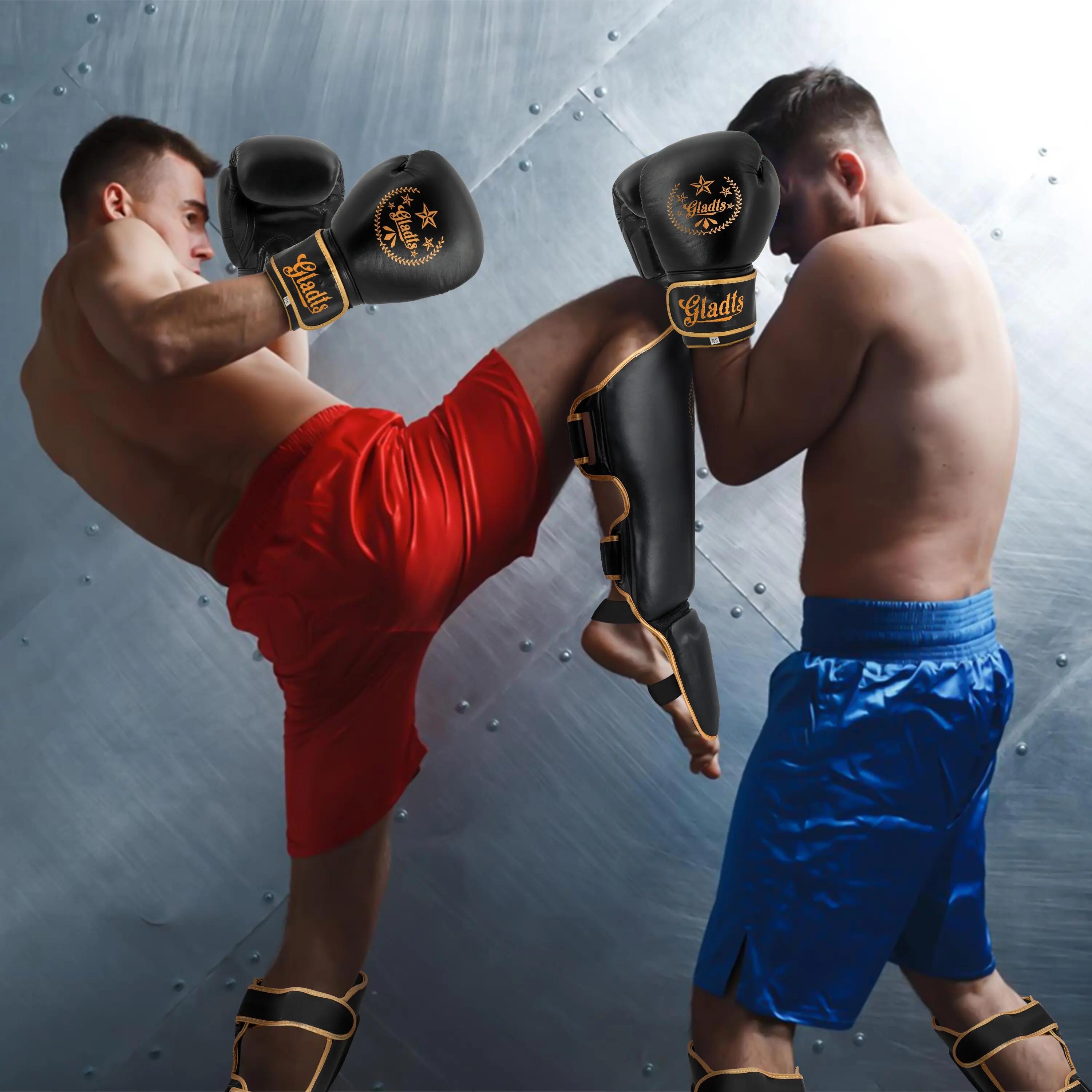 Gants de boxe en cuir GLADTS Gladiator Star Power - Noir/Or 7/7