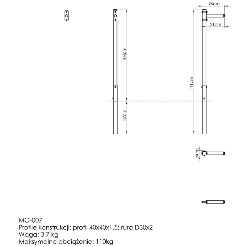 Mains courantes externes (courtes) Outdoor Marbo Sport MO-007