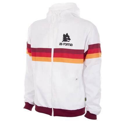 Kurtka Wiatroodporna Pikarska dla dorosłych - AS Roma 1980 - Biała