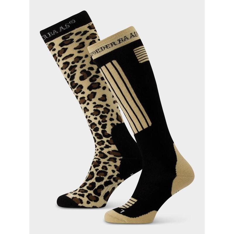 Chaussettes de ski Poederbaas 2-pack Panther Brown