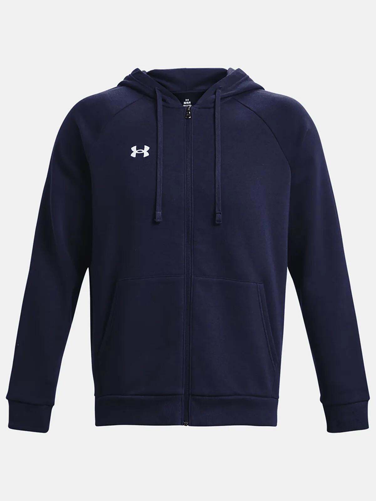 Heren Hoodie Ua Rival Fleece Nachtmarineblauw 7/7
