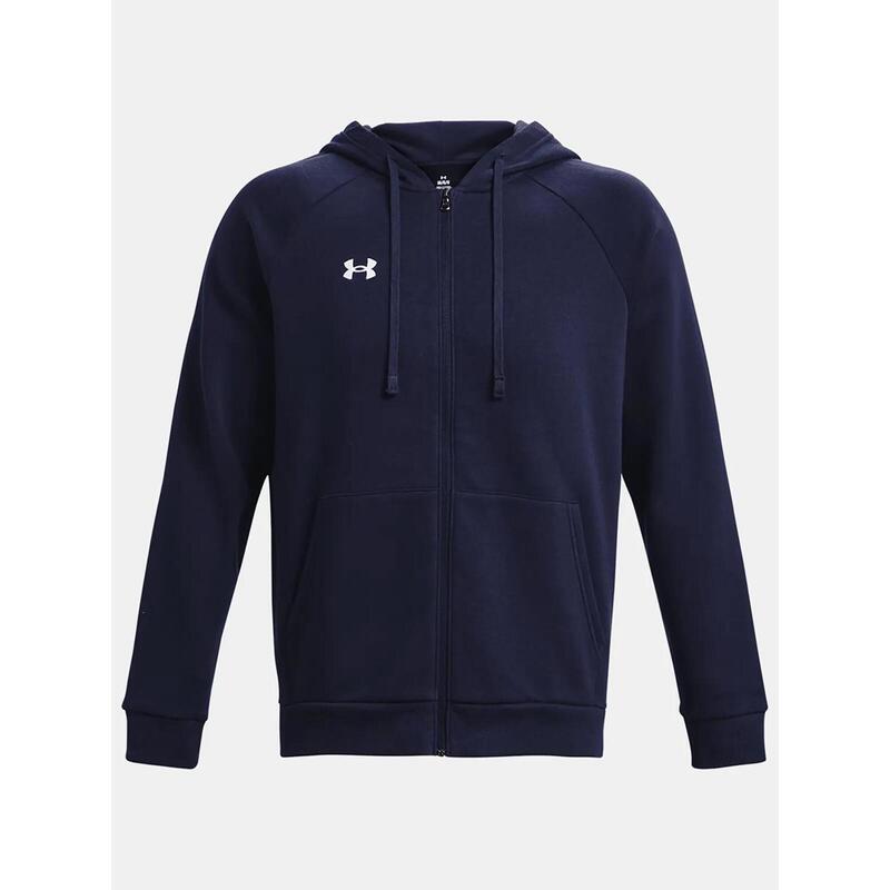 Heren Hoodie Ua Rival Fleece Nachtmarineblauw