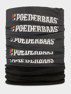 Poederbaas nekwarmer zwart logo