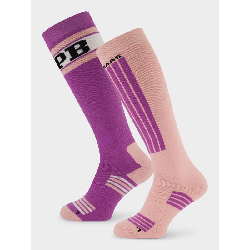 Chaussettes de ski Poederbaas 2-pack Swedish Rose