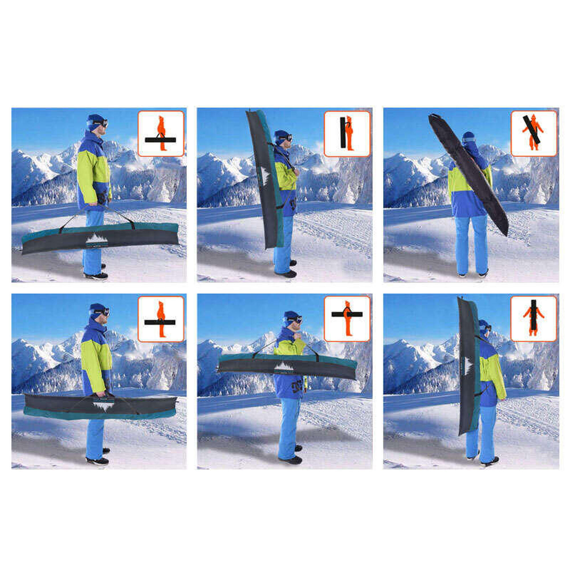 Pokrowiec na narty Snowsport Ski Bag Marine 6in1