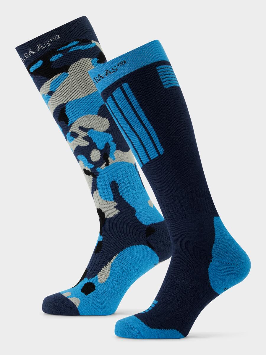 POEDERBAAS Poederbaas Skisokken 2-pack Camo Navy