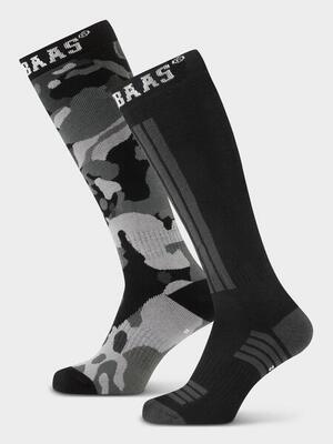 Poederbaas skisokken 2-pack camo black
