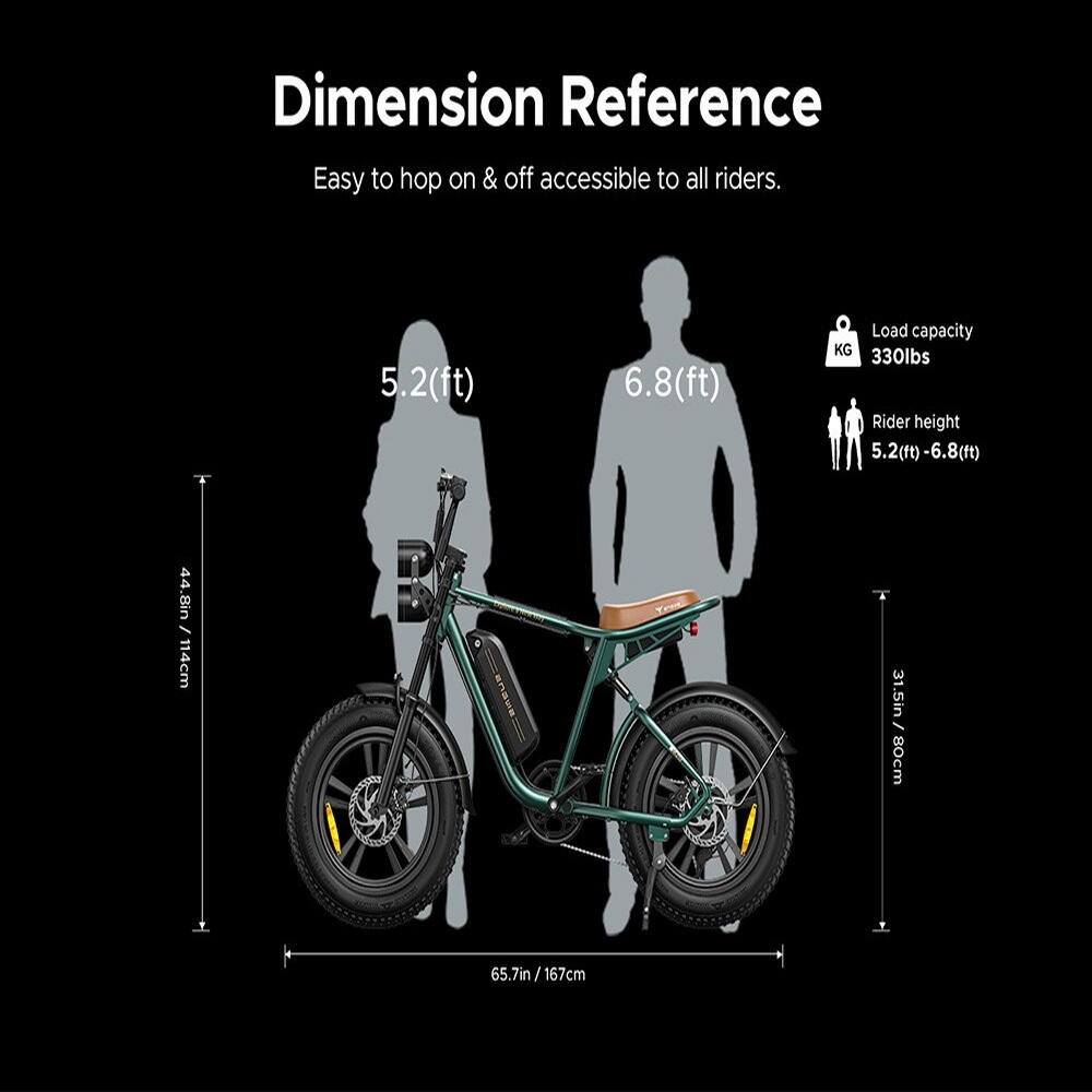 ENGWE M20 Bicicleta Eléctrica 20*4.0'' Neumáticos Gordos Verde 5/5