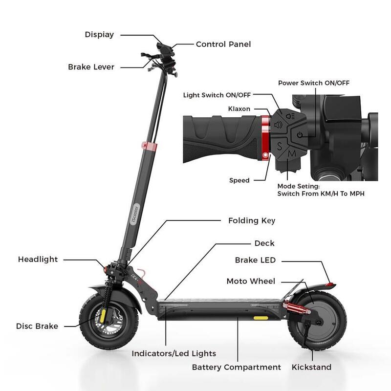 Scooter eléctrico iScooter IX4 Neumáticos de panal de abeja de 10