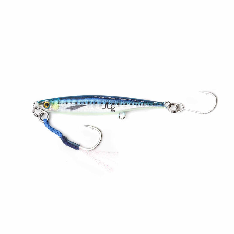 Real Jig pesca jigging spinning JLC 15 g sardina #6 montado