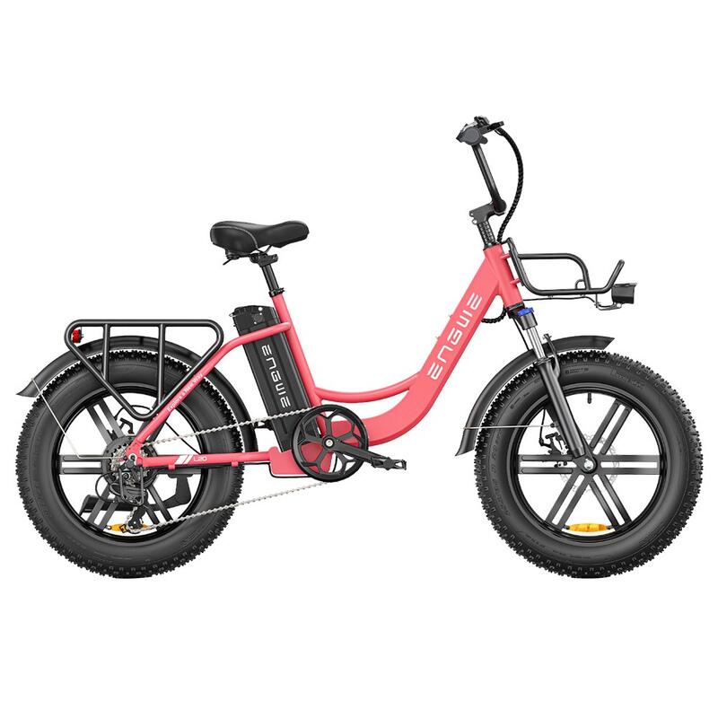 ENGWE L20 Bicicleta Eléctrica 20*4.0 pulgadas Neumático Montaña Rosa Rojo