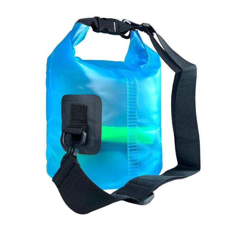 Doorschijnende waterdichte tas van 5 liter voor wateractiviteiten, blauw