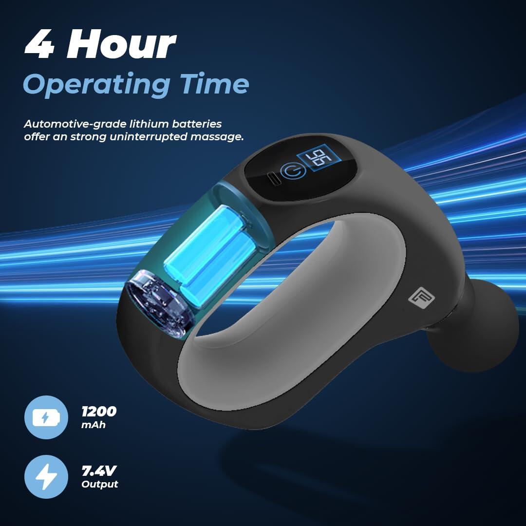 Flexnest Mega Grip Deep Tissue Massage Gun for Full Body Pain Relief of Neck, Shoulder, Back, Foot for Men & Women Up to 1 Year 