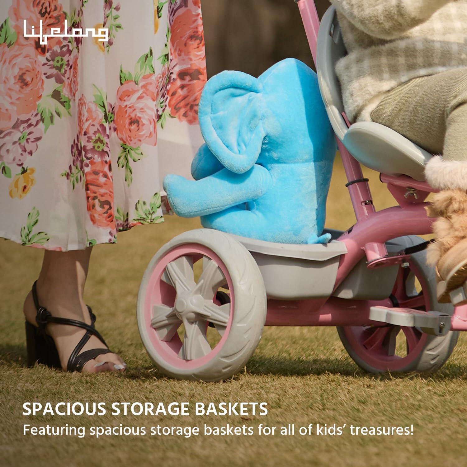 Lifelong LLKPCTC04 Parental Trike - Tricycles for Boy & Girl - Baby Cycle - Bicycle for Kids - Bike with 3 EVA Wheels, Bell & Basket for Toys