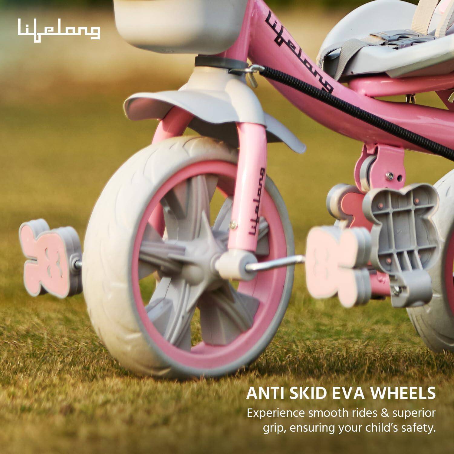 Lifelong LLKPCTC04 Parental Trike - Tricycles for Boy & Girl - Baby Cycle - Bicycle for Kids - Bike with 3 EVA Wheels, Bell & Basket for Toys -  2