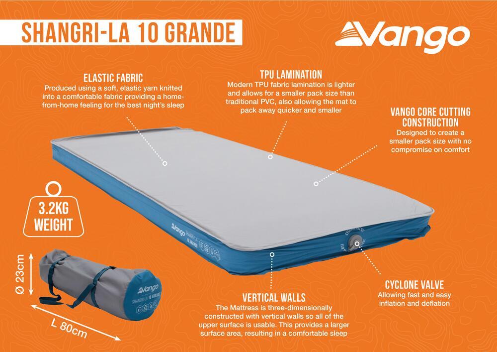 Vango Shangri-La II 10 Grande SIM Self Inflating Air Bed Mattress