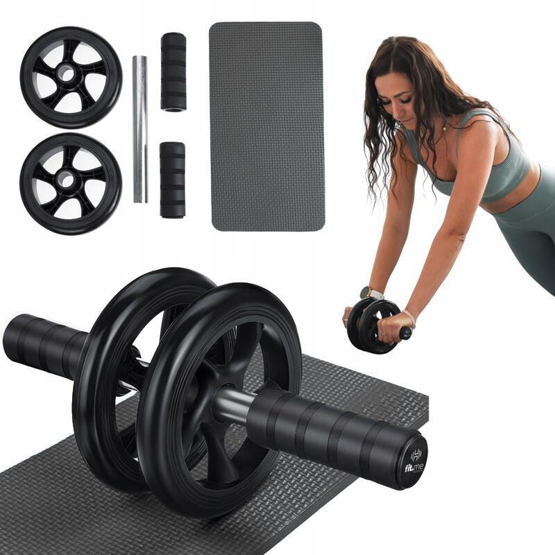 Kółko do ćwiczeń brzucha fit.me Podwójny roller + Mata