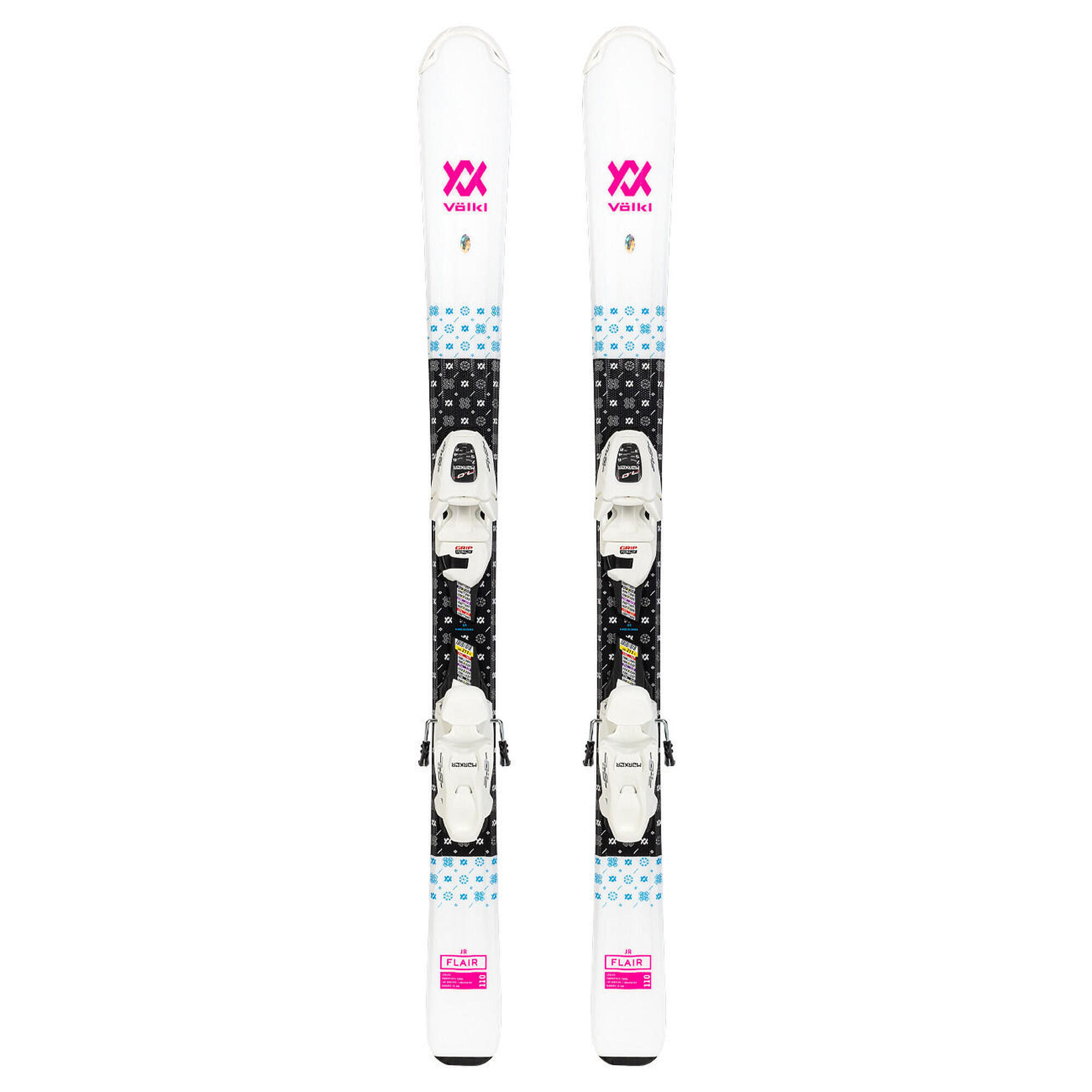 Narty dziecięce VOLKL FLAIR JR + wiązania MARKER VMOTION 7.0 JR z GRIP WALK