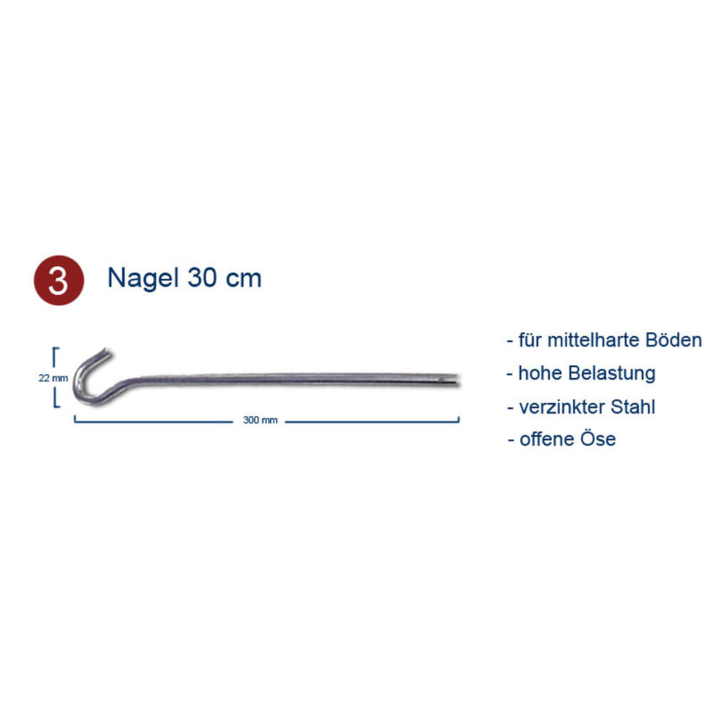 10 x Hering 30 cm Zeltnagel Zelthering Erdnagel Felsnagel Stahl verzinkt lang 4/4