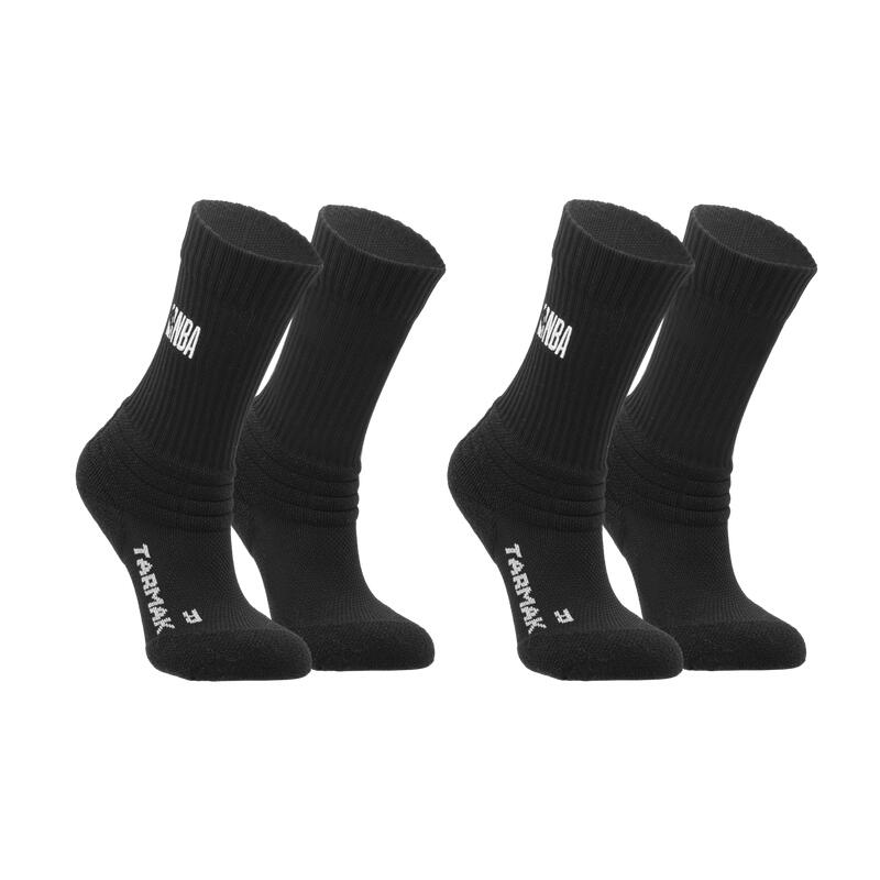 Bilzerse Basketbal Lot de2 paires Chaussettes de basketball NBA adult noir