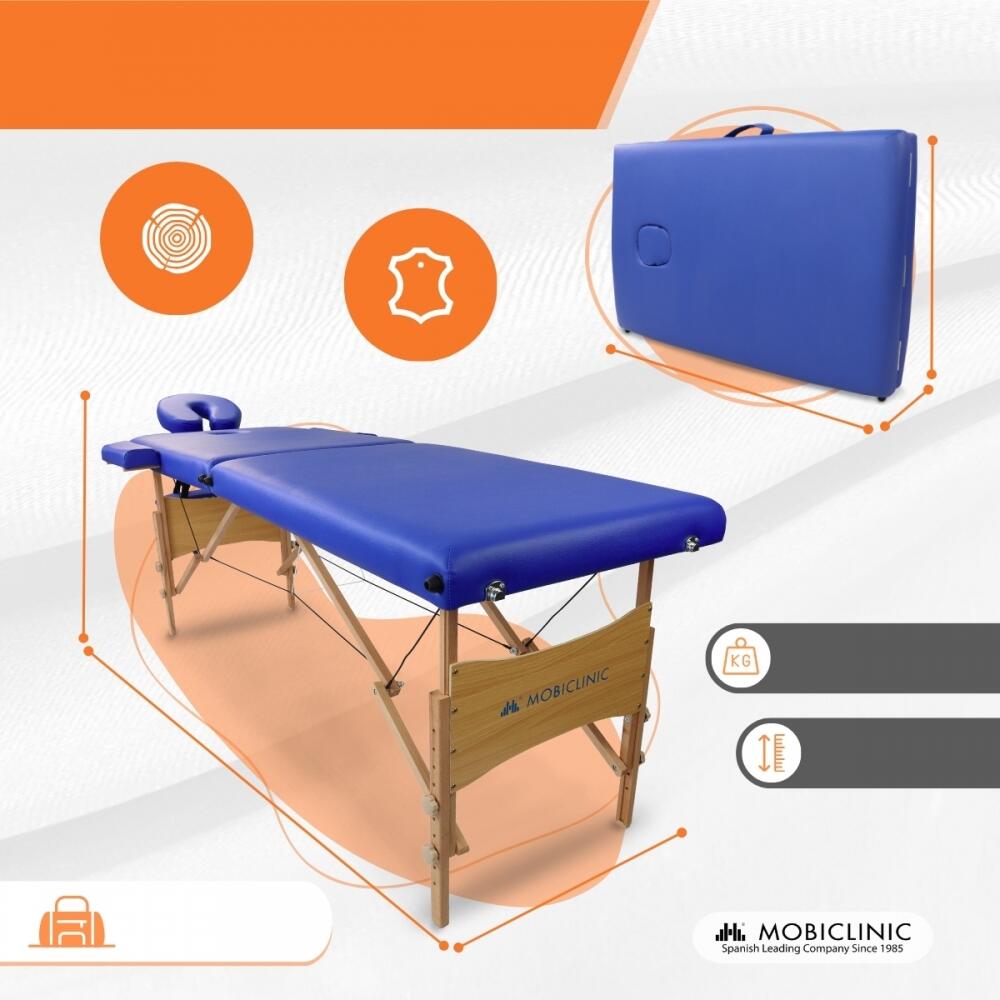 Lichtgewicht, opvouwbare massagetafel Verstelbare hoofdsteun Blauw 2/8