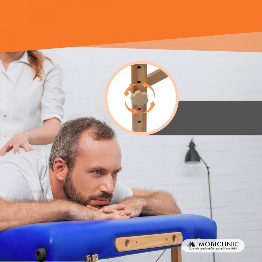 Lichtgewicht, opvouwbare massagetafel Verstelbare hoofdsteun Blauw 4/8
