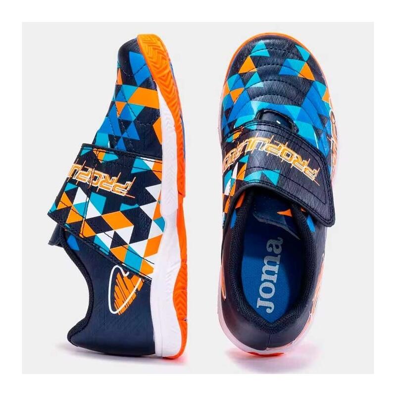 Zapatilla Futbol Sala Niño Joma Propulsion 2303 Azul Naranja