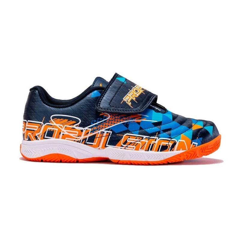 Zapatilla Futbol Sala Niño Joma Propulsion 2303 Azul Naranja