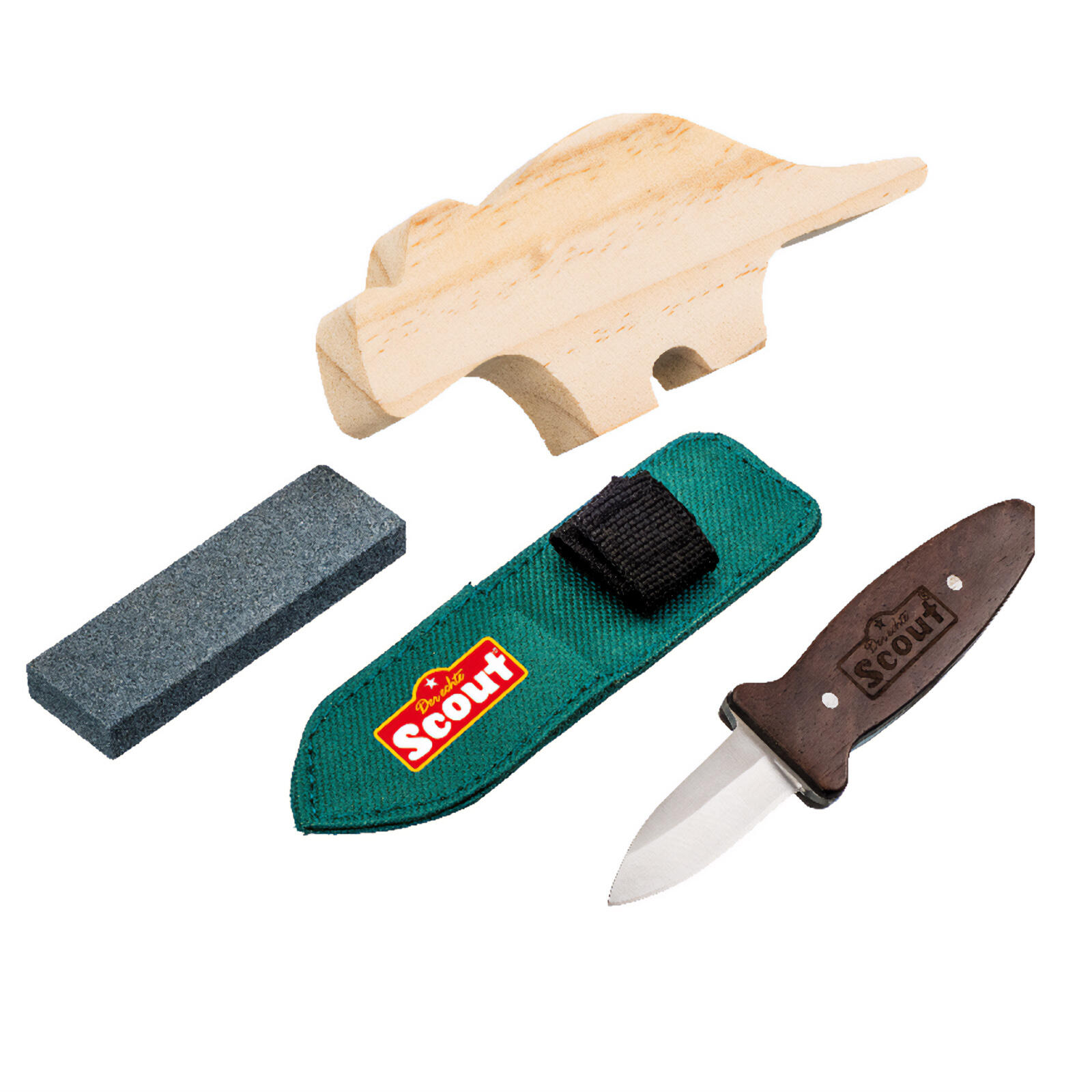 SCOUT Set da intaglio Coltello per bambini e pietra affilare!