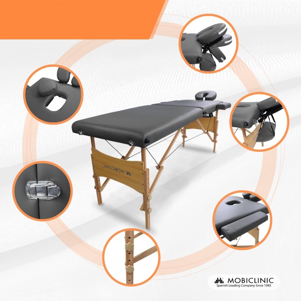 Opvouwbare massagetafel, professioneel, licht, draagbaar, verstelbaar Zwart 7/8