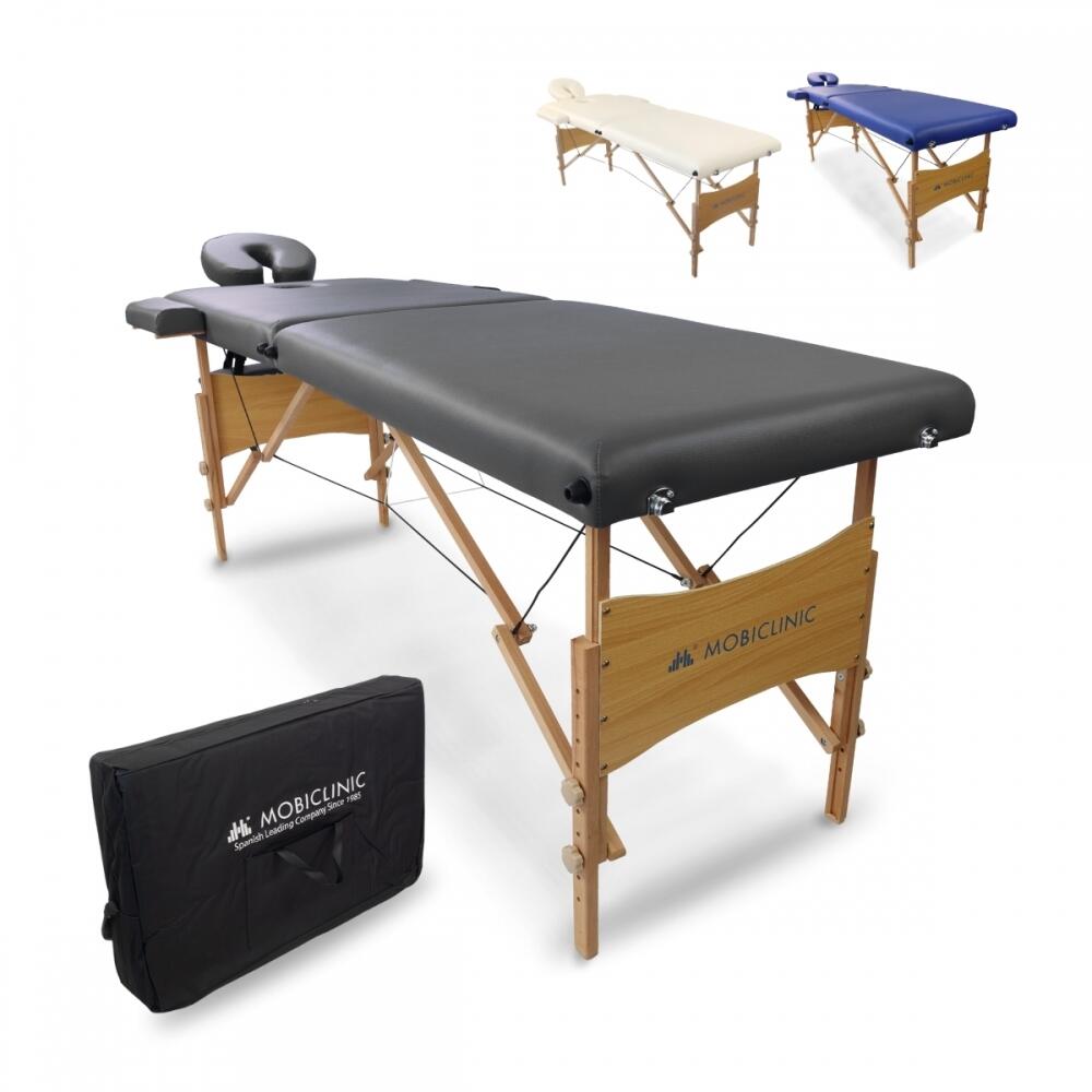 Portable Height Adjustable Folding Wooden Massage Table, Black