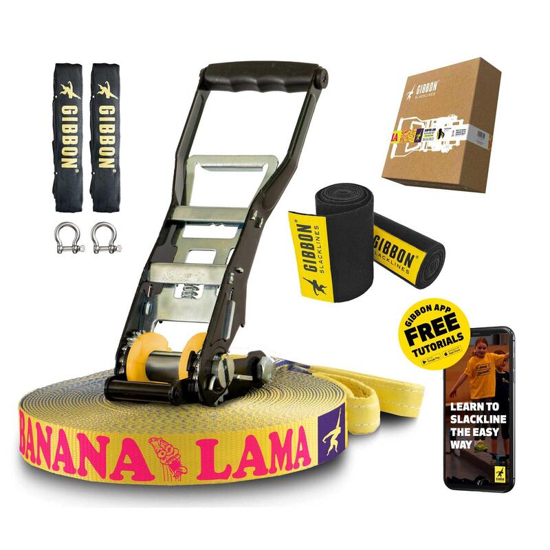 Slackline BANANALAMA XL z zabezpieczeniem drzewa - Slackline - Żółty